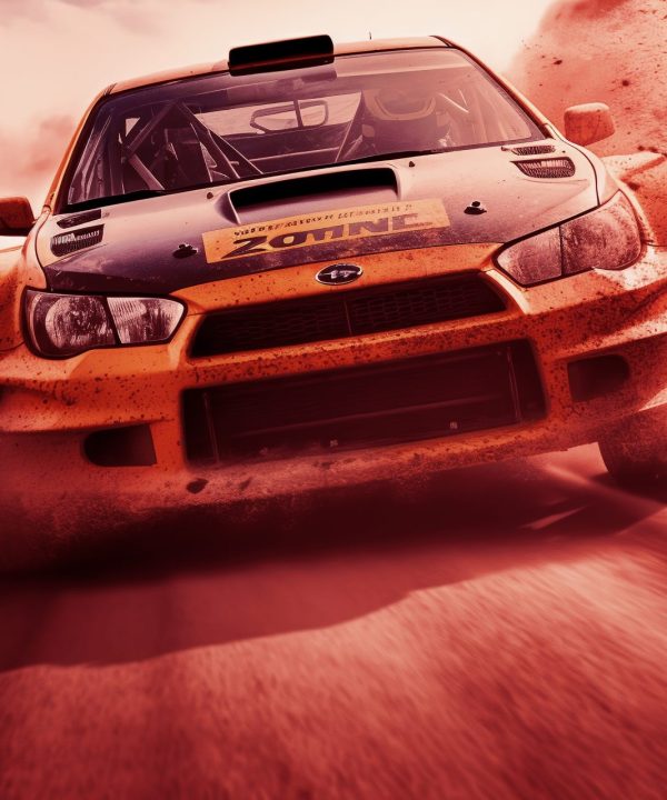 rally car close-up, high speed. ai generative