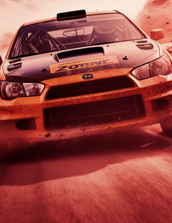 rally car close-up, high speed. ai generative