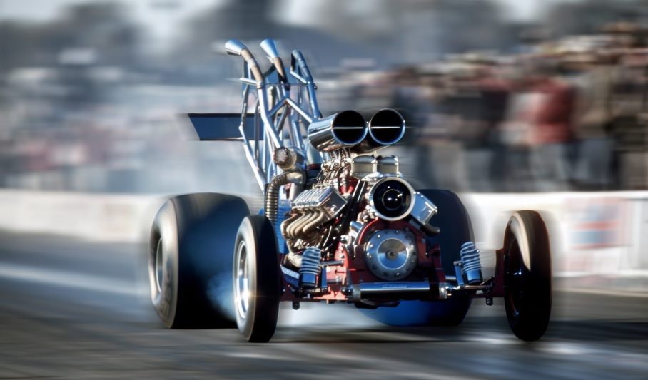 The sound of a roaring engine fills the air as a biofuelpowered dragster speeds down a track showcasing the power and potential of alternative fuels. Crowds gather to watch and learn .